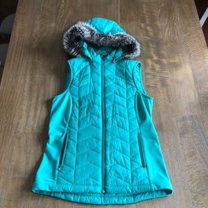 Klim vest with removable faux fur hood